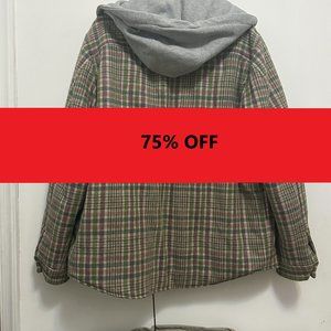 Gucci Vintage Hooded Flannel Jacket (Green/Pink/Mix)(L) *RARE* *READ DECRIPTION*